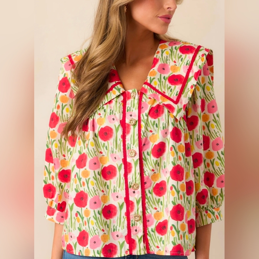 Entro Floral Blouse - Picture 2 of 9